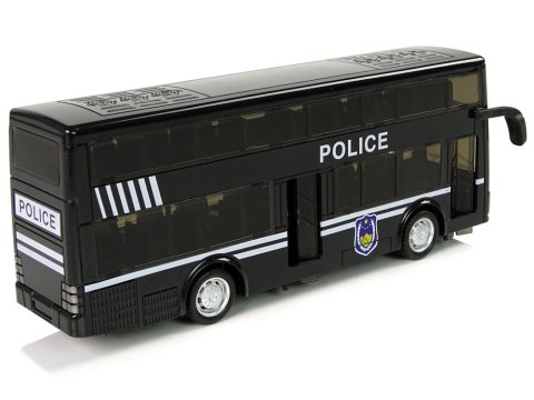 Autobus Policyjny Dwupiętrowy Czarny z Napędem Frykcyjnym Autobus Policyjny Dwupiętrowy Czarny z Napędem Frykcyjnym