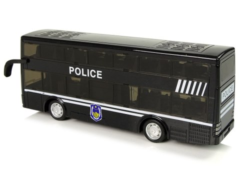 Autobus Policyjny Dwupiętrowy Czarny z Napędem Frykcyjnym Autobus Policyjny Dwupiętrowy Czarny z Napędem Frykcyjnym