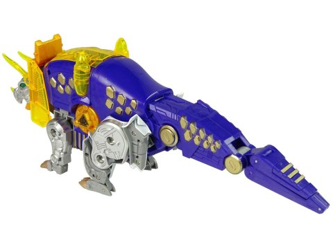 Dinobots 2w1 Dinozaur Pistolet na Strzałki Fioletowy Triceratops Tarcza Dinobots 2w1 Dinozaur Pistolet na Strzałki Fioletowy Triceratops Tarcza