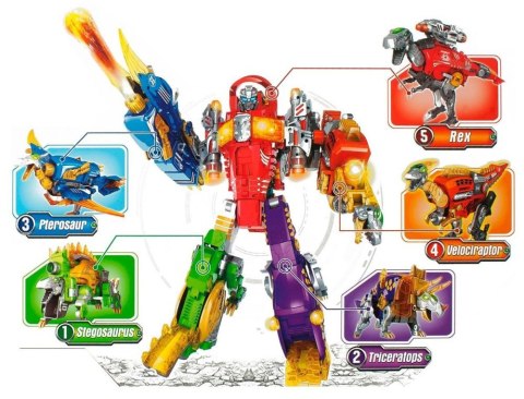 Dinobots 2w1 Dinozaur Pistolet na Strzałki Fioletowy Triceratops Tarcza Dinobots 2w1 Dinozaur Pistolet na Strzałki Fioletowy Triceratops Tarcza