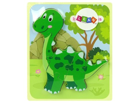 Drewniane Puzzle Dinozaur Isanosaurus Tyranosaurus Zielony Drewniane Puzzle Dinozaur Isanosaurus Tyranosaurus Zielony