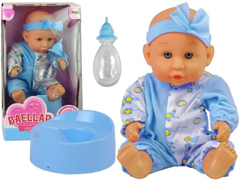 Lalka Bobas Niebieska Nocnik Siusia Pije Kokardka 24 cm Lalka Bobas Niebieska Nocnik Siusia Pije Kokardka 24 cm