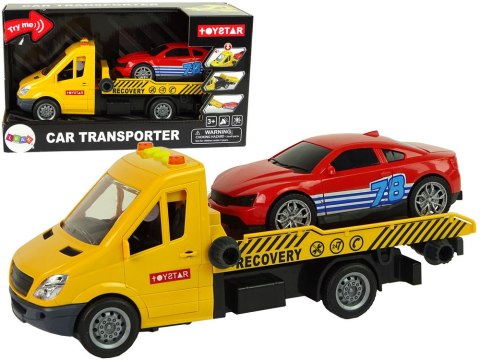 Samochód Transportowy Laweta Autko Rampa Pomoc Dźwięki Światła Samochód Transportowy Laweta Autko Rampa Pomoc Dźwięki Światła