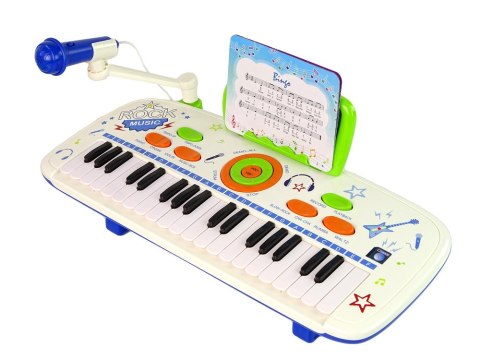 Elektryczne Pianino Keyboard Dla Dzieci Niebieski Nuty USB MP3 Elektryczne Pianino Keyboard Dla Dzieci Niebieski Nuty USB MP3