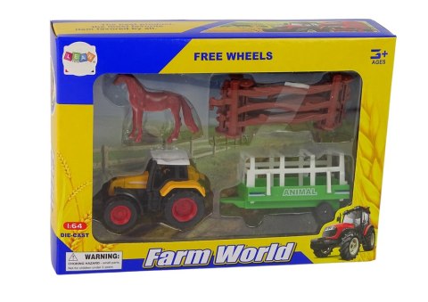 Zestaw Farma Traktor Przyczepa Koń 1:64 Zestaw Farma Traktor Przyczepa Koń 1:64