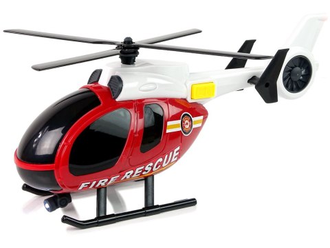 Zestaw Straż Pożarna Laweta Autko Helikopter Dźwięk Światła Czerwone Zestaw Straż Pożarna Laweta Autko Helikopter Dźwięk Światła Czerwone