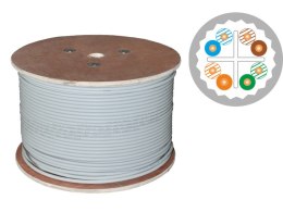 Kabel U/UTP kat.6A, teleinformatyczny, LSOH, Dca 4x2x23 AWG, 10Gb/s, 700 MHz, gwarancja 25 lat, certyfikat INTERTEK ETL, szary, 
