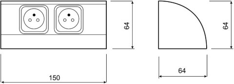 Gniazdo meblowe 2x250V AC OR-AE-1303/G ORNO