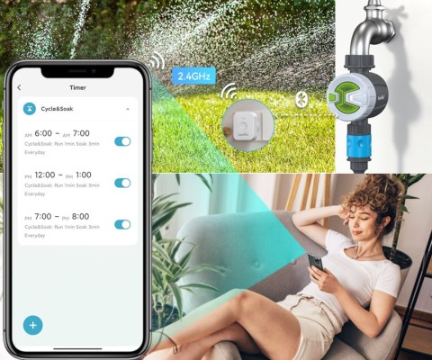 INTELIGENTNY ZAWÓR DO SYSTEMU NAWADNIANIA Z BRAMKĄ WIFI TTV102B+TWG009BW Tuya Smart RainPoint INTELIGENTNY ZAWÓR DO SYSTEMU NAWADNIANIA Z BRAMKĄ WIFI TTV102B+TWG009BW Tuya Smart RainPoint