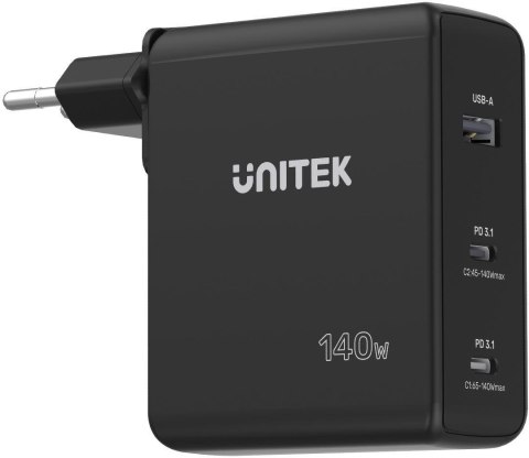 Unitek ładowarka GaN 3 porty 140W
