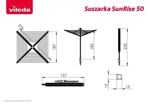 Suszarka zewnętrzna Vileda Sun-Rise Suszarka zewnętrzna Vileda Sun-Rise