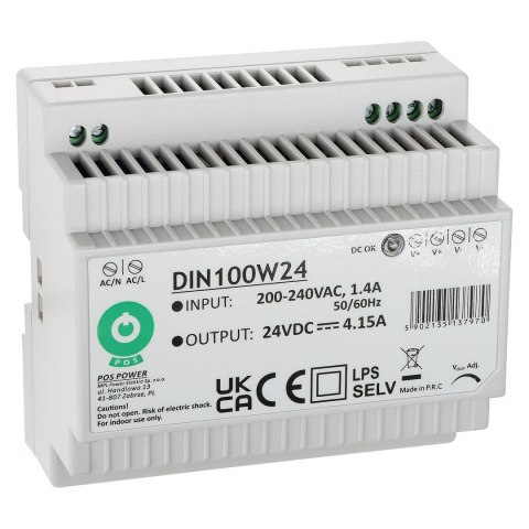 ZASILACZ IMPULSOWY DIN100W24 POS ZASILACZ IMPULSOWY DIN100W24 POS
