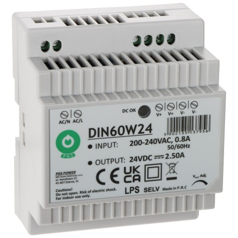 ZASILACZ IMPULSOWY DIN60W24 POS ZASILACZ IMPULSOWY DIN60W24 POS