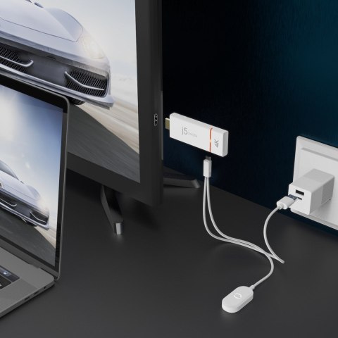 Nadajnik i odbiornik audio/video bezprzewodowy j5create ScreenCast 4K Wireless Display Adapter; kolor biały JVAW76-N Nadajnik i odbiornik audio/video bezprzewodowy j5create ScreenCast 4K Wireless Display Adapter; kolor biały JVAW76-N