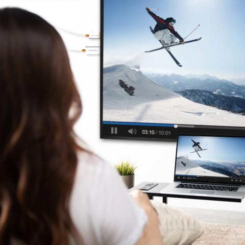 Nadajnik i odbiornik audio/video bezprzewodowy j5create ScreenCast HDMI™ Wireless Display; kolor biały JVAW56-N Nadajnik i odbiornik audio/video bezprzewodowy j5create ScreenCast HDMI™ Wireless Display; kolor biały JVAW56-N