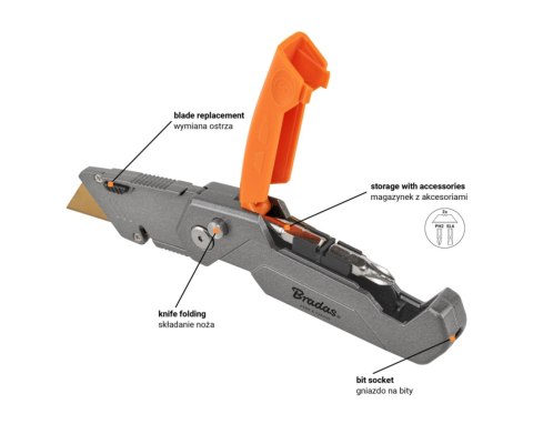 NÓŻ SKŁADANY DIY-KN190202/B Z OSTRZEM TRAPEZOWYM BRADAS NÓŻ SKŁADANY DIY-KN190202/B Z OSTRZEM TRAPEZOWYM BRADAS