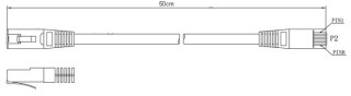 PATCHCORD KAT5E FTP 0,5M SZARY