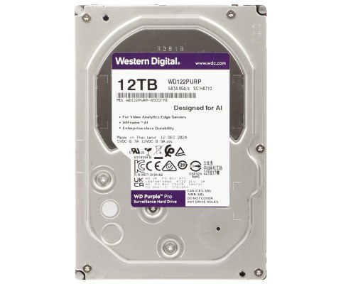 DYSK DO REJESTRATORA HDD-WD122PURP 12TB 24/7 WESTERN DIGITAL DYSK DO REJESTRATORA HDD-WD122PURP 12TB 24/7 WESTERN DIGITAL