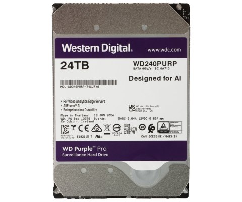 DYSK DO REJESTRATORA HDD-WD240PURP 24TB 24/7 WESTERN DIGITAL DYSK DO REJESTRATORA HDD-WD240PURP 24TB 24/7 WESTERN DIGITAL