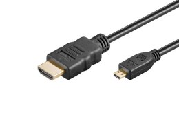 KABEL GOOBAY HDMI/HDMI micro MĘSKI 1.5 M (max. 4096x2160/24Hz) V1.4 pozłacane końcówki Gembird