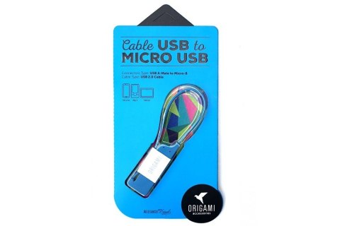 KABEL LARK USB-A(M)->micro USB-B(M) 0.18M ORIGAMI BLUE Lark