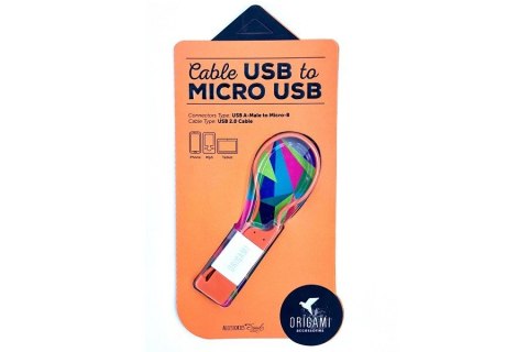 KABEL LARK USB-A(M)->micro USB-B(M) 0.18M ORIGAMI ORANGE Lark