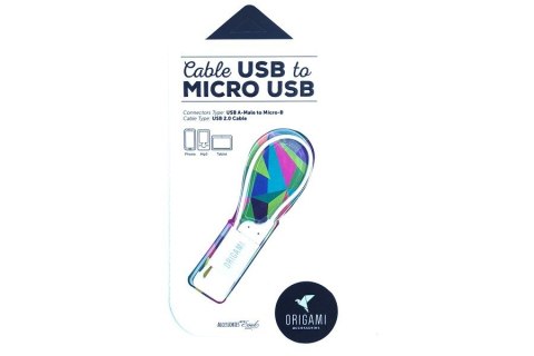 KABEL LARK USB-A(M)->micro USB-B(M) 0.18M ORIGAMI WHITE Lark