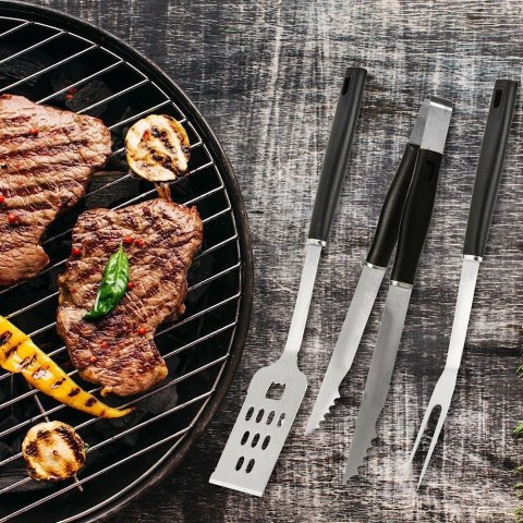 PRZYBORY AKCESORIA DO GRILLOWANIA DO GRILLA SZCZYPCE ŁOPATKA WIDELEC ZESTAW 3 EL.