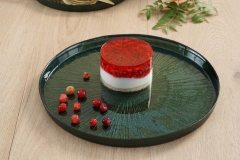 TALERZ DO CIASTA ZIELONY SZKLANY 28 CM MARISARIO