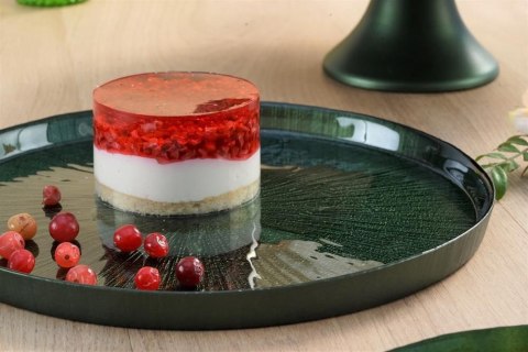 TALERZ DO CIASTA ZIELONY SZKLANY 28 CM MARISARIO