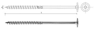 WKRĘT DO DREWNA Z KOŁNIERZEM NA TORX OCYNKOWANY 10*280MM T40
