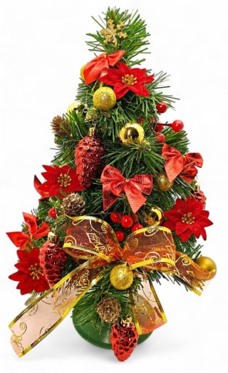 GOTOWA MINI CHOINKA UBRANA ŚWIĄTECZNA DEKORACJA 40cm