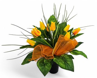 BUKIET WKŁAD DO WAZONU KWIATY TULIPANY NA CMENTARZ GRÓB POMNIK WZÓR WIOSENNY