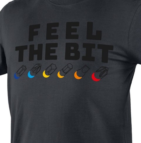 T-SHIRT Z NADRUKIEM FEEL THE BIT ROZMIAR L