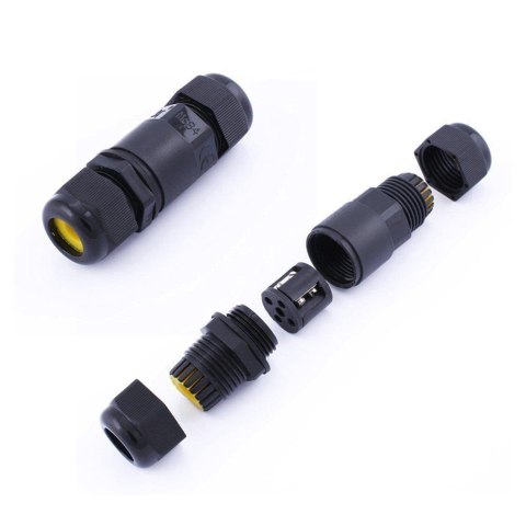 Złączka Mufa Hermetyczna 2x3Pin Czarna 0.5-1.5mm2 Średnica przewodu 5-9mm IP68 V-TAC VT-868 Złączka Mufa Hermetyczna 2x3Pin Czarna 0.5-1.5mm2 Średnica przewodu 5-9mm IP68 V-TAC VT-868