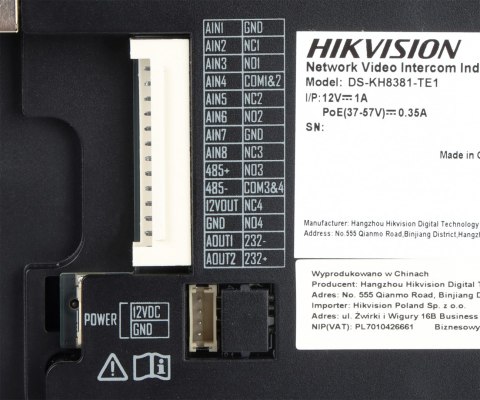 PANEL WEWNĘTRZNY IP DS-KH8381-TE1 Hikvision PANEL WEWNĘTRZNY IP DS-KH8381-TE1 Hikvision