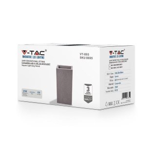 Kinkiet V-TAC beton 2xG9 LED prostokąt jasno szary IP20 VT-893