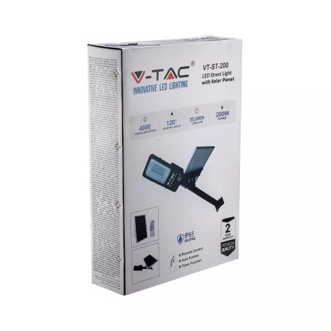 Naświetlacz Oprawa Uliczna Solarna V-TAC 50W LED IP65 VT-ST200 6000K 4000lm
