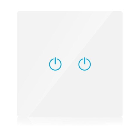Włącznik Szklany SMART WiFi V-TAC Podwójny Biały Amazon Alexa, Google Home, Nest VT-5004 Włącznik Szklany SMART WiFi V-TAC Podwójny Biały Amazon Alexa, Google Home, Nest VT-5004
