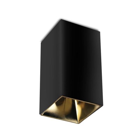 Oprawa sufitowa V-TAC GU10 kwadrat natynkowa czarny+złoto 74x74x140mm VT-882SQ 3 lata gwarancji