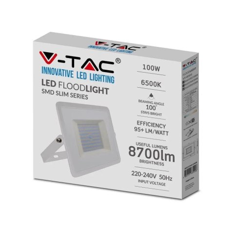 Projektor LED V-TAC 100W SMD E-Series Biały VT-40101 6500K 8700lm Projektor LED V-TAC 100W SMD E-Series Biały VT-40101 6500K 8700lm