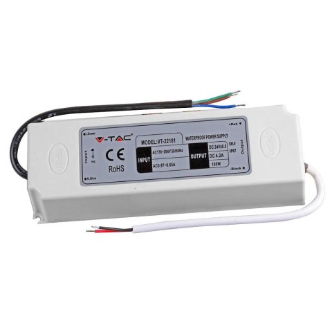 Zasilacz LED V-TAC 100W 24V 4.16A IP65 VT-22101 Zasilacz LED V-TAC 100W 24V 4.16A IP65 VT-22101