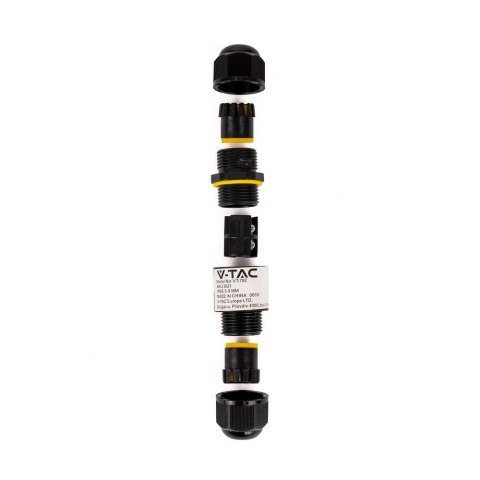 Złączka Mufa Hermetyczna 2x3Pin Czarna Średnica przewodu 4-6,5mm IP68 V-TAC VT-792 Złączka Mufa Hermetyczna 2x3Pin Czarna Średnica przewodu 4-6,5mm IP68 V-TAC VT-792