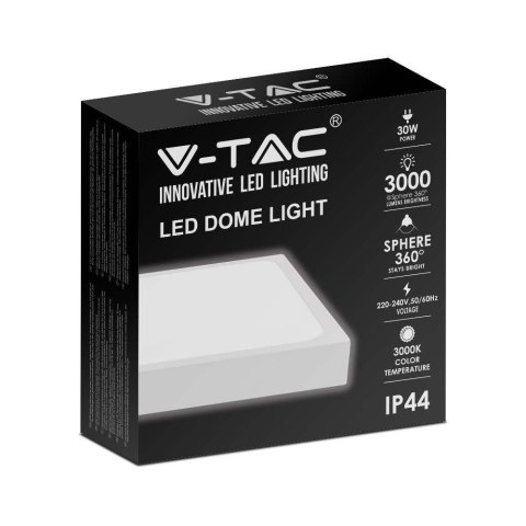 Plafon V-TAC 30W LED kwadrat IP44 42x42cm biały VT-8630W-SQ 3000K 3000lm