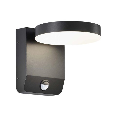 Projektor oprawa elewacyjna V-TAC 17W LED czujnik ruchu okrągła czarna IP65 VT-11020S 4000K 2520lm