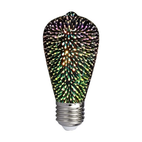 Żarówka LED V-TAC 3W E27 filament gwiazdy 3D vintage ST64 VT-2223-N 3000K 25lm