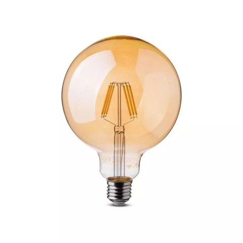 Żarówka LED V-TAC 6W Filament E27 Kula Glob G125 Bursztyn VT-1956 2200K 550lm Żarówka LED V-TAC 6W Filament E27 Kula Glob G125 Bursztyn VT-1956 2200K 550lm