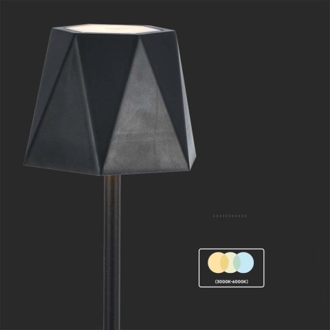 Lampka biurkowa nocna V-TAC 4W LED 37cm ładowanie USB ściemnianie czarna VT-1034 3000K-6000K 150lm