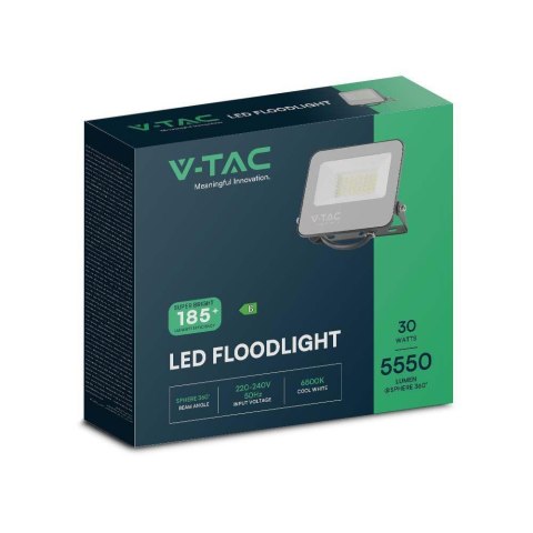 Projektor LED V-TAC 30W 185Lm/W czarny VT-4435 6500K 5550lm