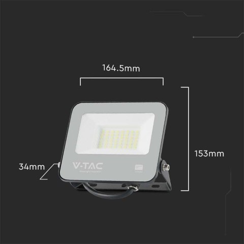Projektor LED V-TAC 30W 185Lm/W czarny VT-4435 6500K 5550lm